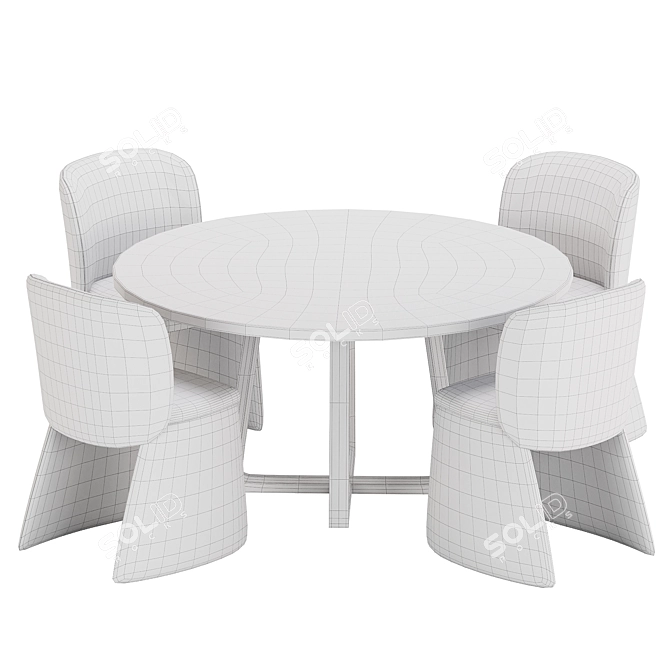 Modern Dining Set Furniture 3D model image 4
