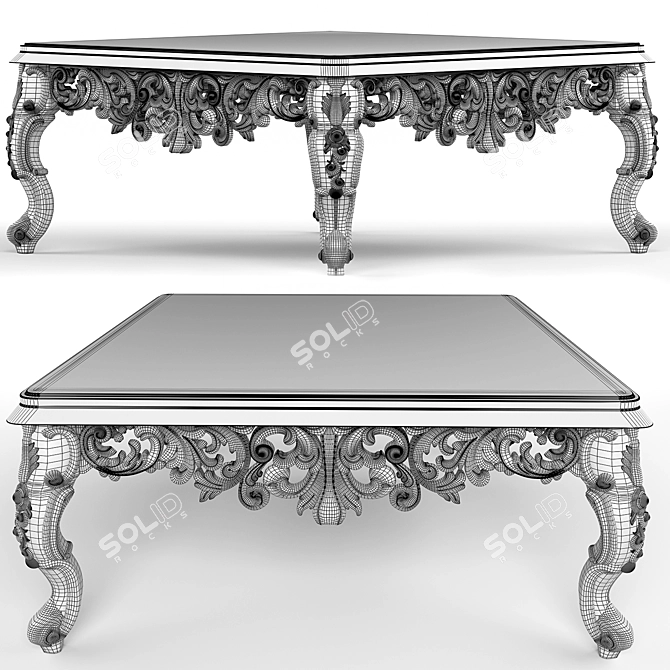  Modern Square Coffee Table 3D model image 4