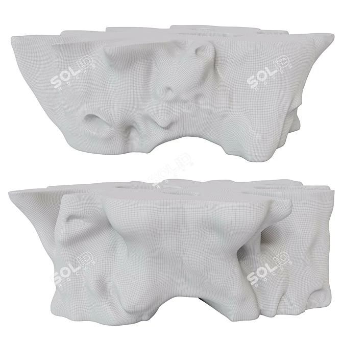 Teak Root Concrete Replica Sculpture 3D model image 4