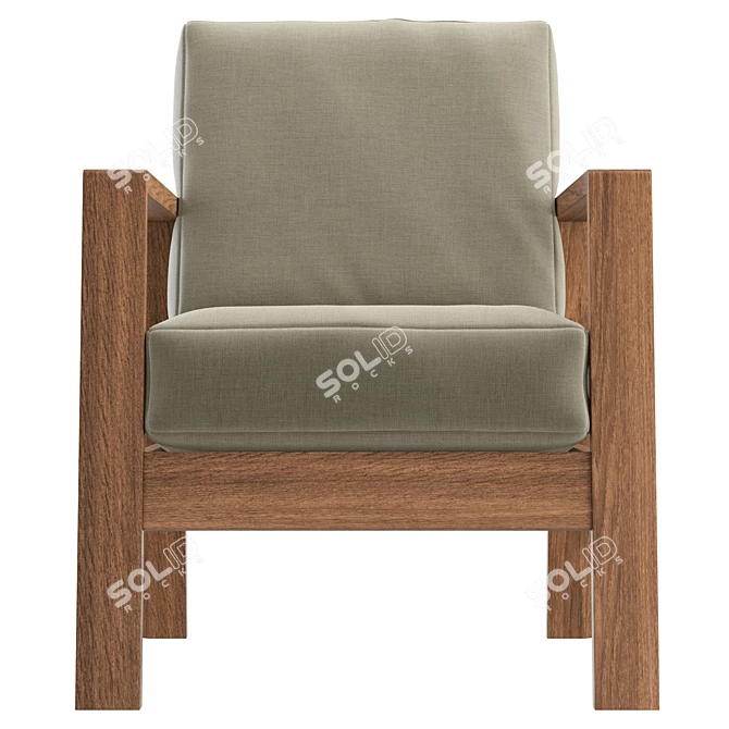  Modern Upholstered Armchair Measuring Real-size 3D model image 2