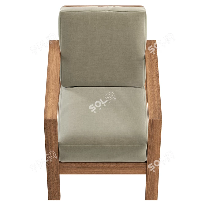  Modern Upholstered Armchair Measuring Real-size 3D model image 3