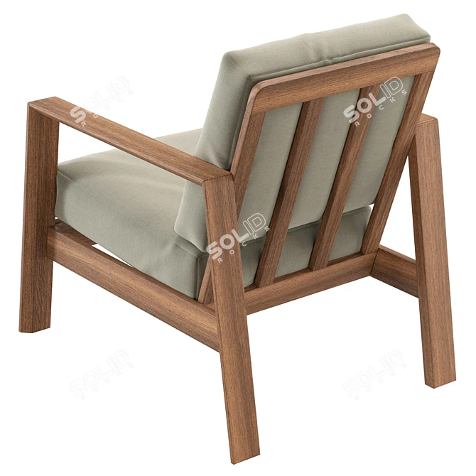  Modern Upholstered Armchair Measuring Real-size 3D model image 4