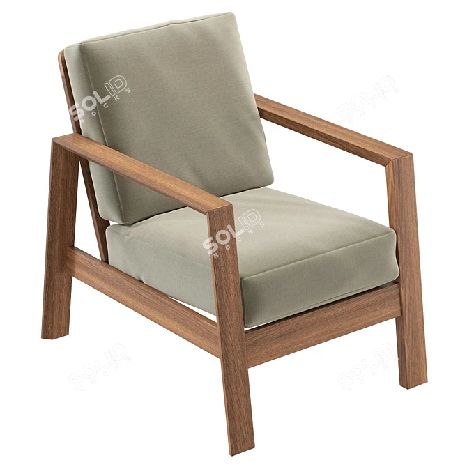  Modern Upholstered Armchair Measuring Real-size 3D model image 5