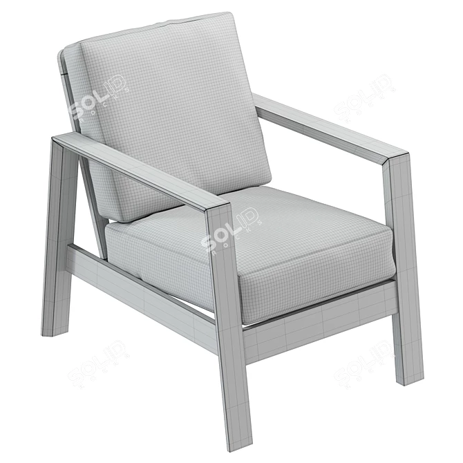  Modern Upholstered Armchair Measuring Real-size 3D model image 6