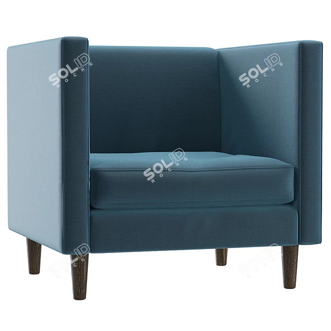 Bashford Realistic Upholstered Armchair Model 3D model image 1