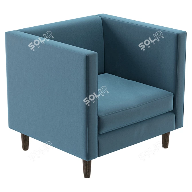 Bashford Realistic Upholstered Armchair Model 3D model image 5