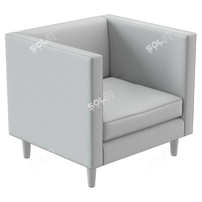 Bashford Realistic Upholstered Armchair Model 3D model image 6