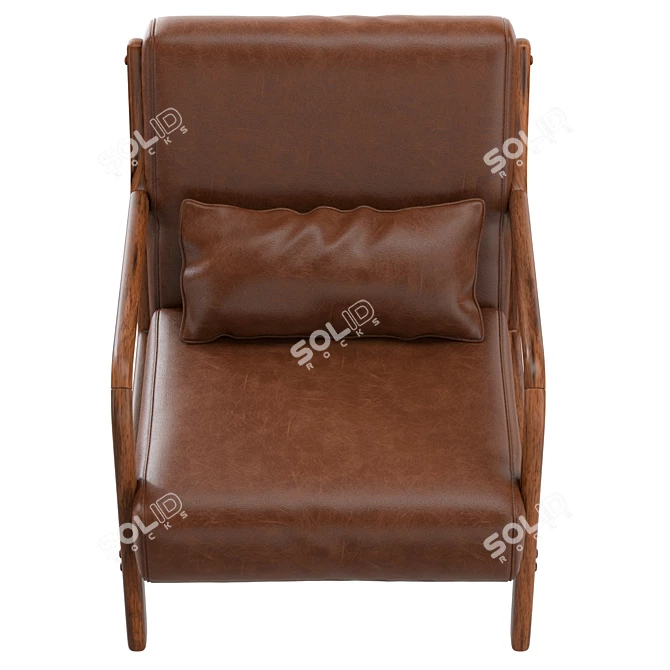  Mid-Century Upholstered Armchair, 8192x8192 Texture, Real Size 3D model image 3