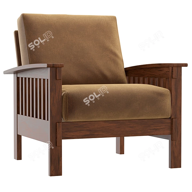 Primo Upholstered Armchair 3D Model 3D model image 1