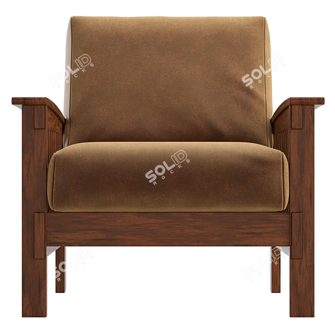 Primo Upholstered Armchair 3D Model 3D model image 2