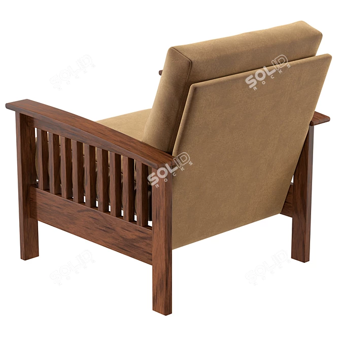 Primo Upholstered Armchair 3D Model 3D model image 4