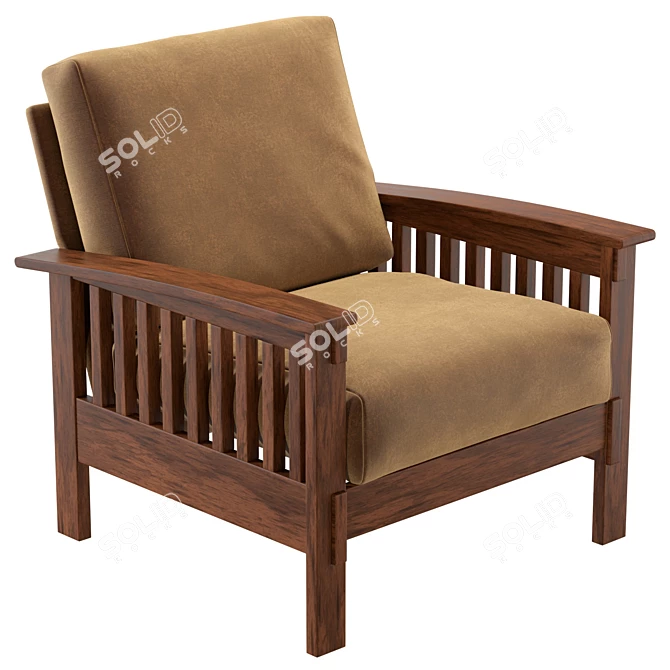 Primo Upholstered Armchair 3D Model 3D model image 5