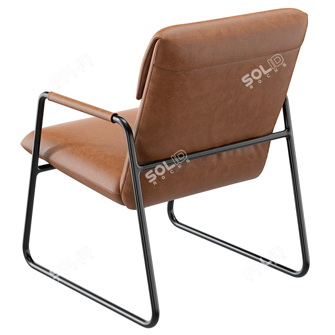 Modern Upholstered Armchair with UV unwrapping 3D model image 4