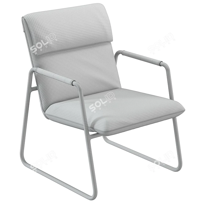 Modern Upholstered Armchair with UV unwrapping 3D model image 6