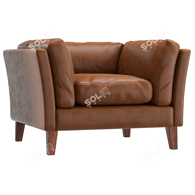 Luxury Upholstered Club Chair Set 3D model image 1
