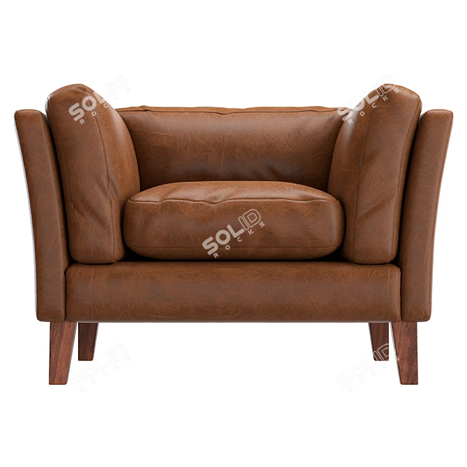 Luxury Upholstered Club Chair Set 3D model image 2