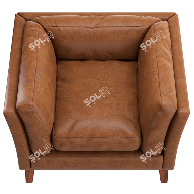 Luxury Upholstered Club Chair Set 3D model image 3