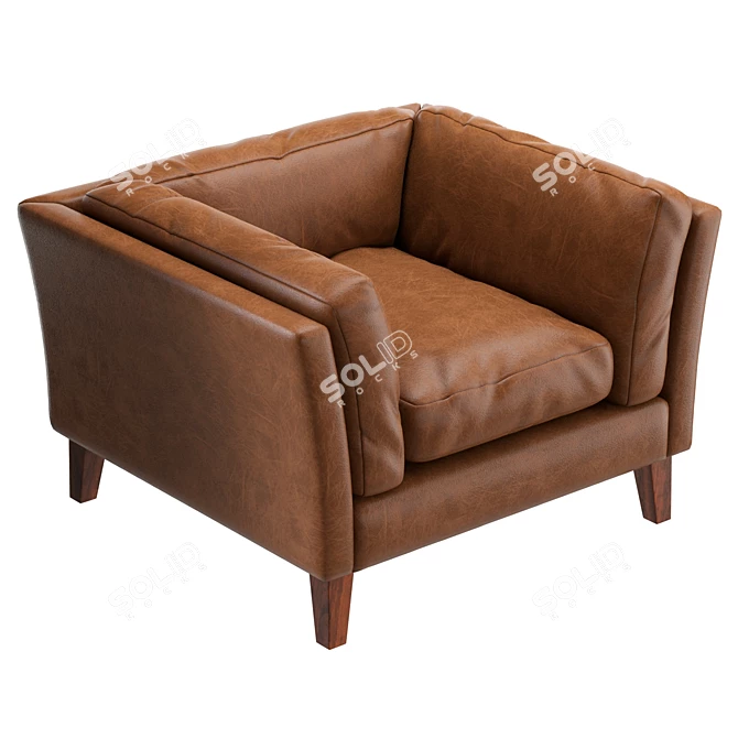 Luxury Upholstered Club Chair Set 3D model image 5
