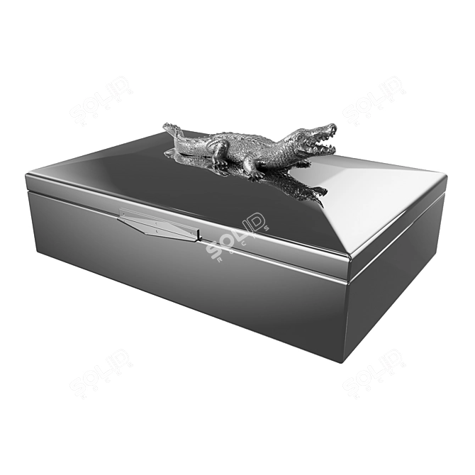 Eichholtz Rectangular Croc Jewelry Box 3D model image 5