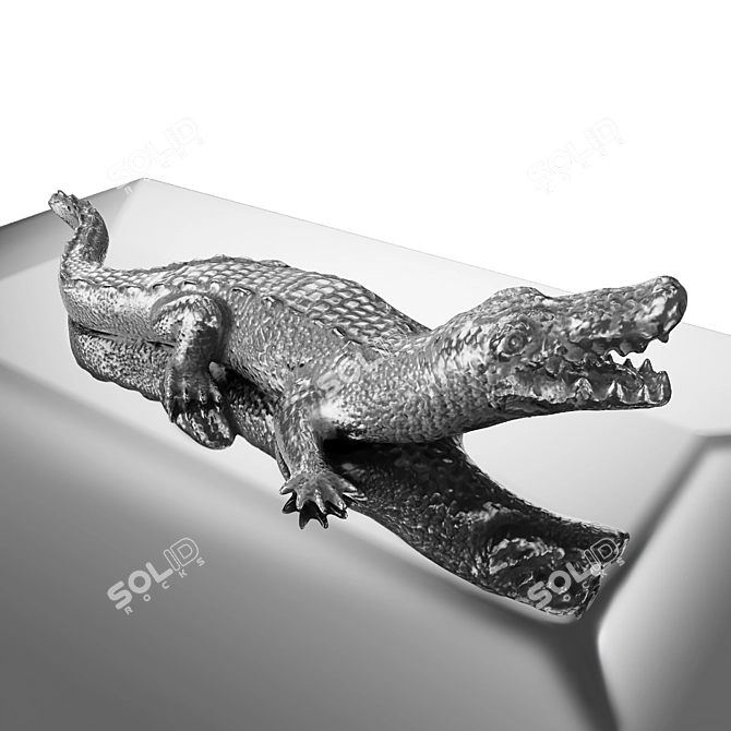 Eichholtz Rectangular Croc Jewelry Box 3D model image 8