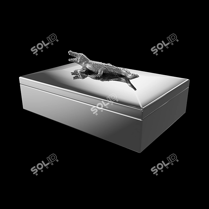 Eichholtz Rectangular Croc Jewelry Box 3D model image 10