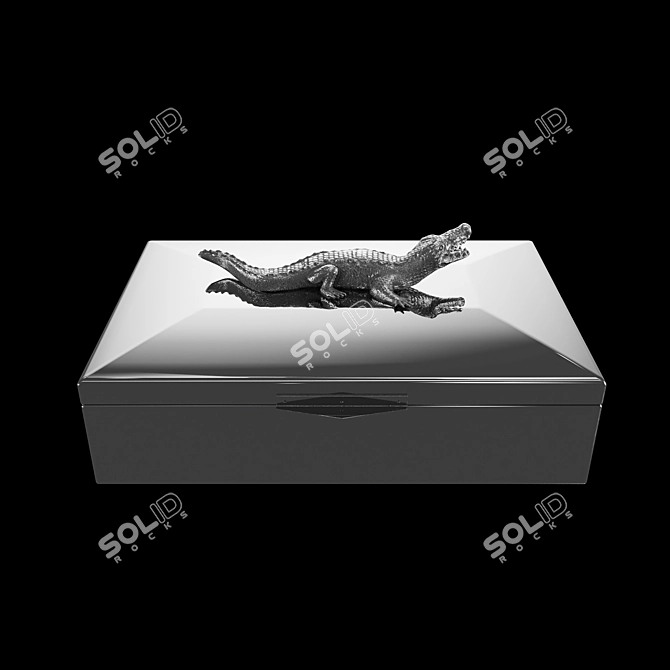 Eichholtz Rectangular Croc Jewelry Box 3D model image 11