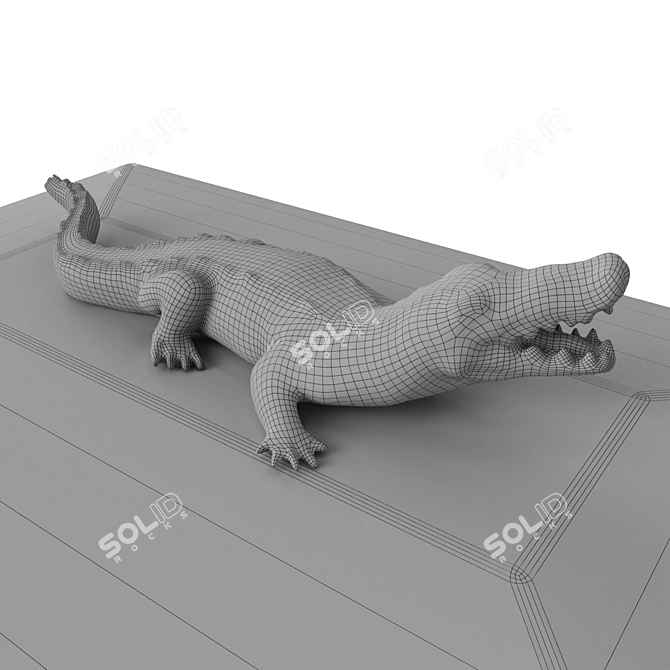 Eichholtz Rectangular Croc Jewelry Box 3D model image 13