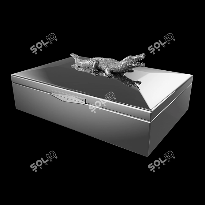 Eichholtz Rectangular Croc Jewelry Box 3D model image 15