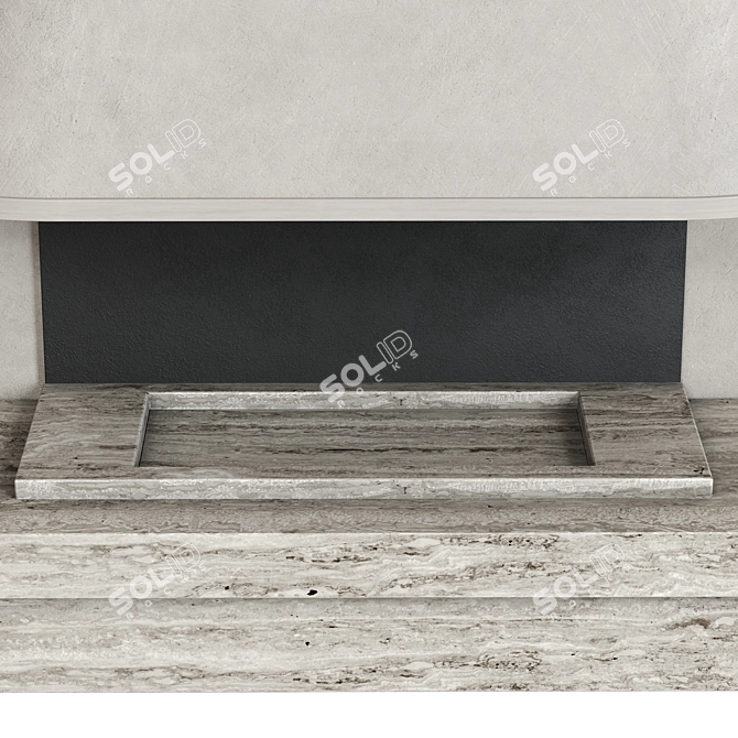 Travertine Fireplace Composition Ensemble 3D model image 4