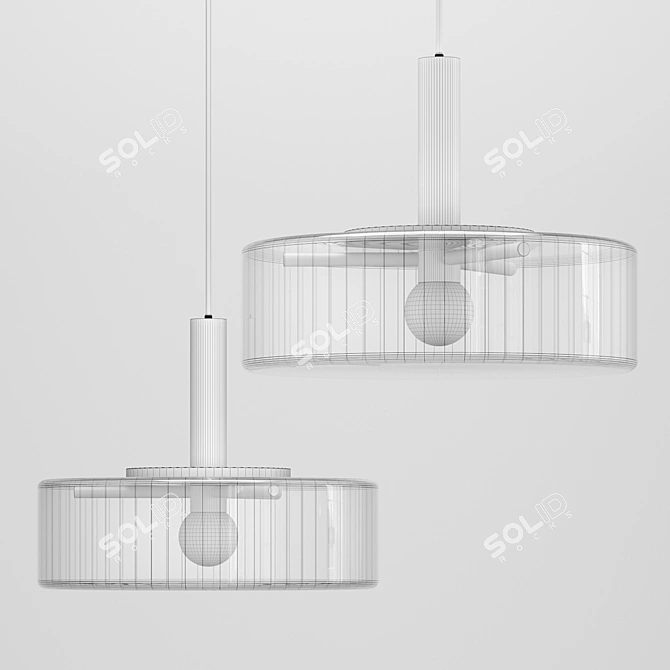 Space Station Glass Pendant Light 3D model image 3