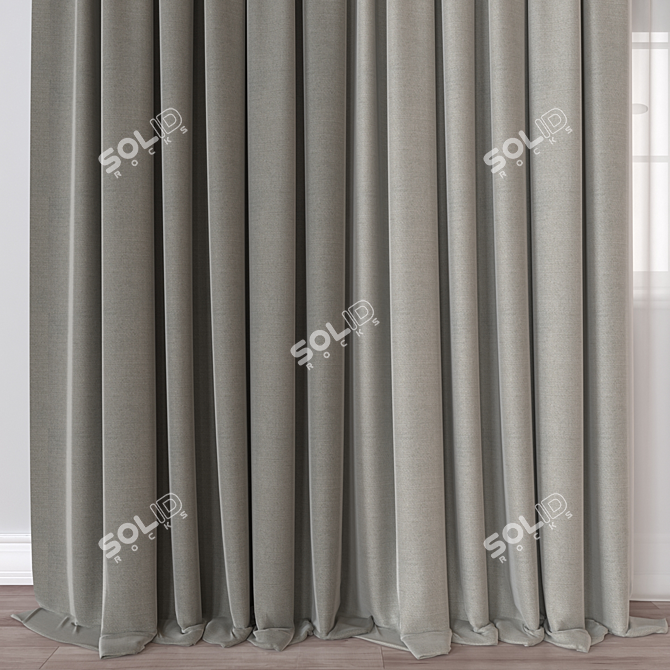 Vray and Corona Textile Curtain 3D model image 3