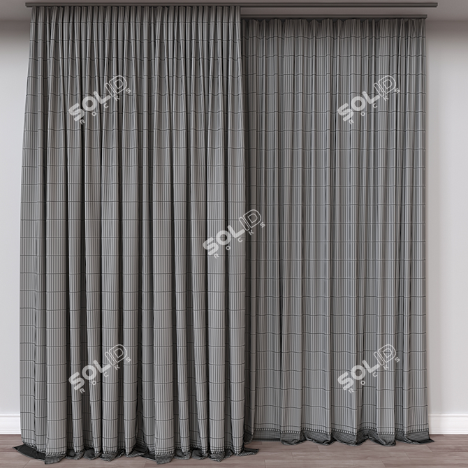 Vray and Corona Textile Curtain 3D model image 4