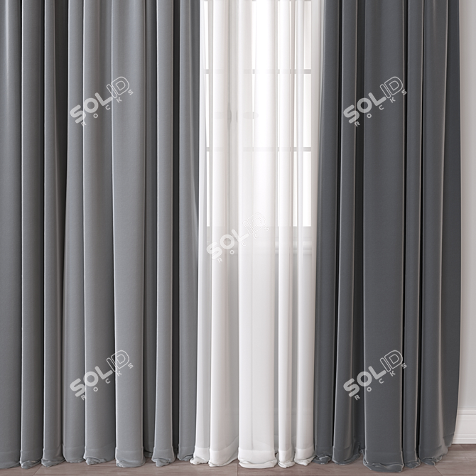 Versatile 3D Curtain Model 3D model image 3