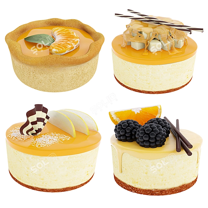 Citrus Delight 3D Dessert Models 3D model image 1