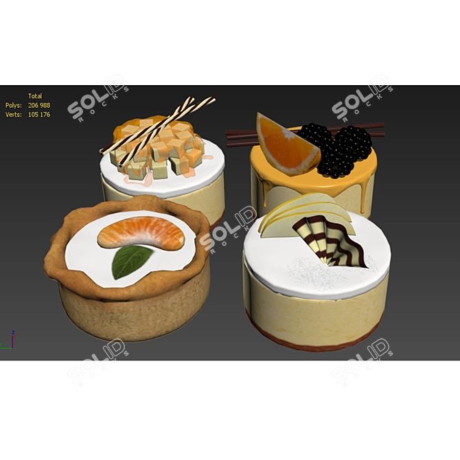 Citrus Delight 3D Dessert Models 3D model image 7