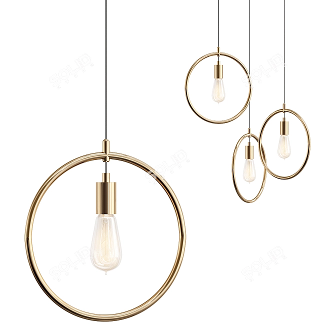 Noah Brass Hanging Lamp 3D model image 1