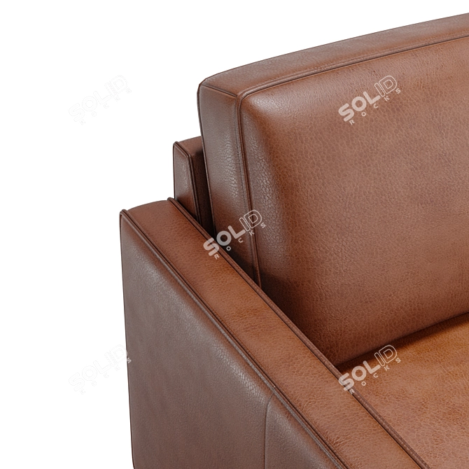 Pimlico Top Grain Leather Armchair 3D model image 2