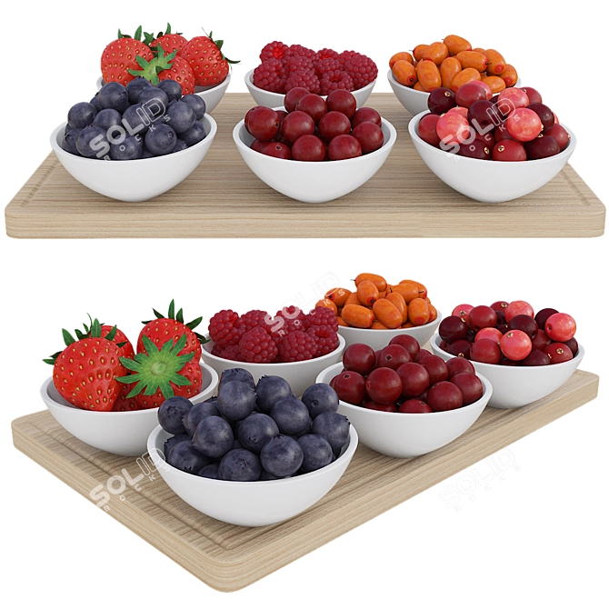 Berry Medley in Petite Bowls 3D model image 1