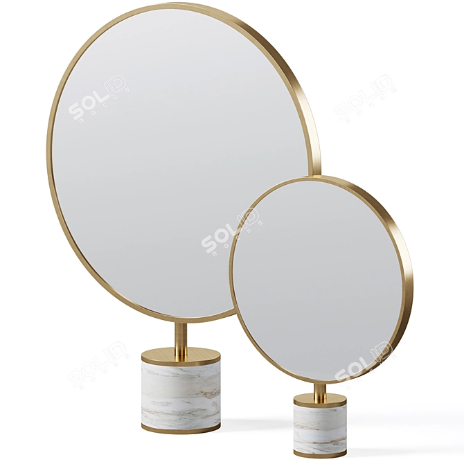 Elegant Round Mirror AGADIR by Frato 3D model image 1