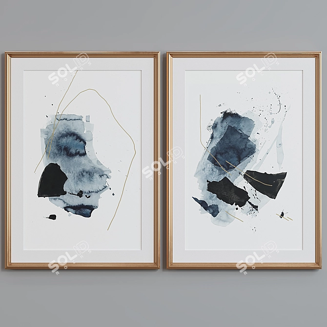 Modern Abstract Picture Frame Set 3D model image 5