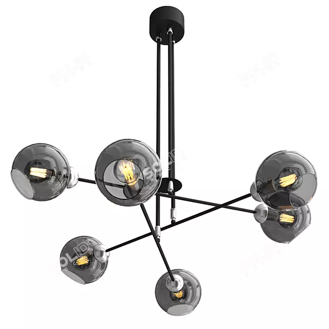 Sleek Cooper Ceiling Light 3D model image 1