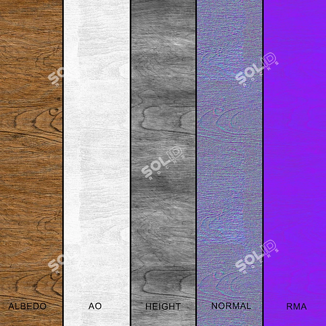 Exotic Wood Seamless Texture Pack 3D model image 2