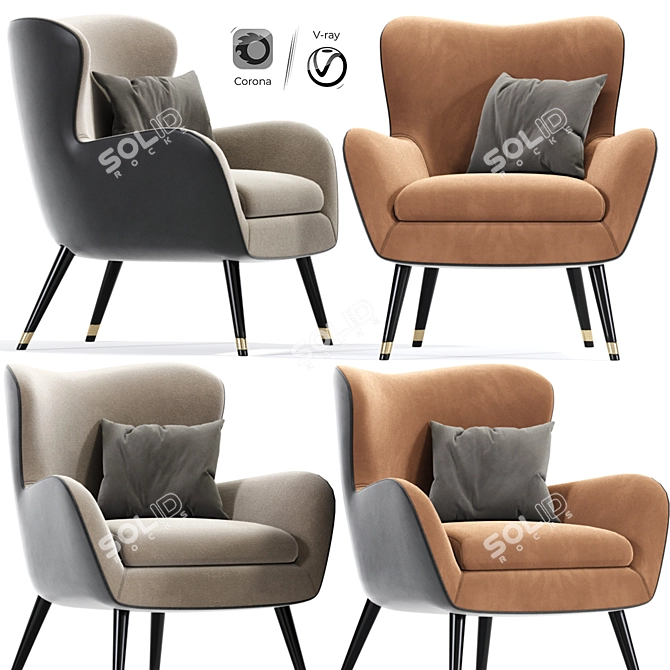  Stresa Nicoline Armchair: Modern Comfort 3D model image 2