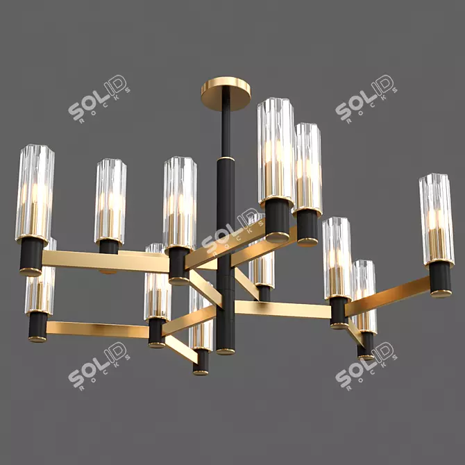 Luxury Barolo Chandelier 2654 Brushed 3D model image 2