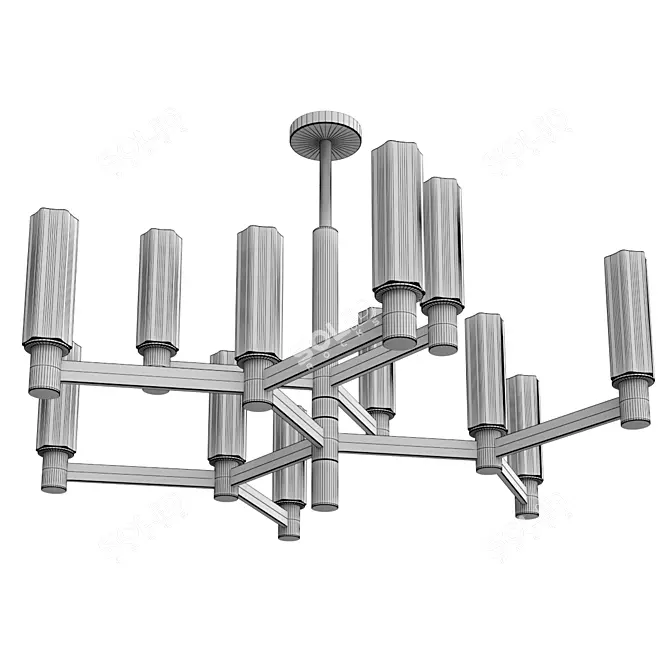 Luxury Barolo Chandelier 2654 Brushed 3D model image 3