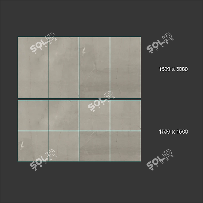 Grigio Tao Ceramic Granite Tile 3D model image 4