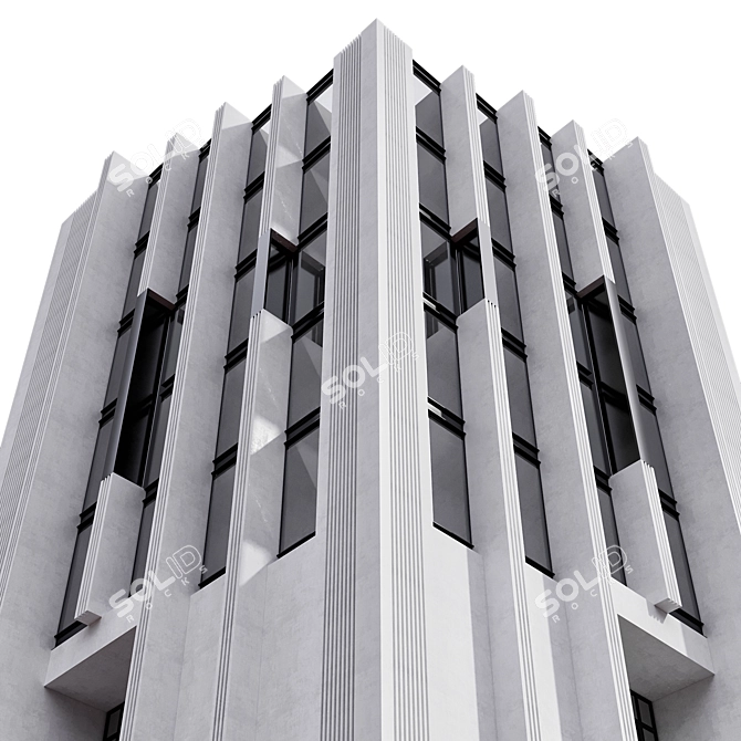 Modern Residential Building with 2 Facades 3D model image 3