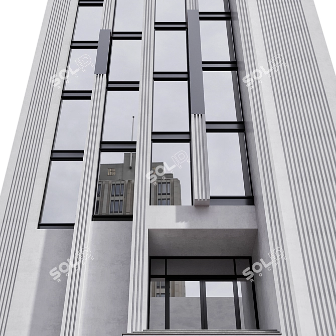 Modern Residential Building with 2 Facades 3D model image 4