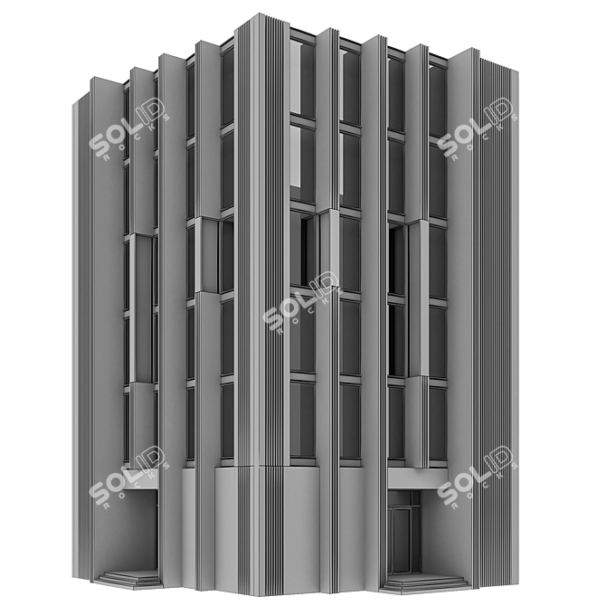 Modern Residential Building with 2 Facades 3D model image 6