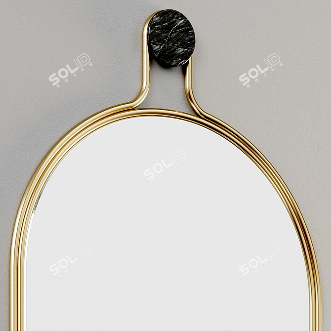 Art Deco Brass Mirror-Marble 3D model image 2